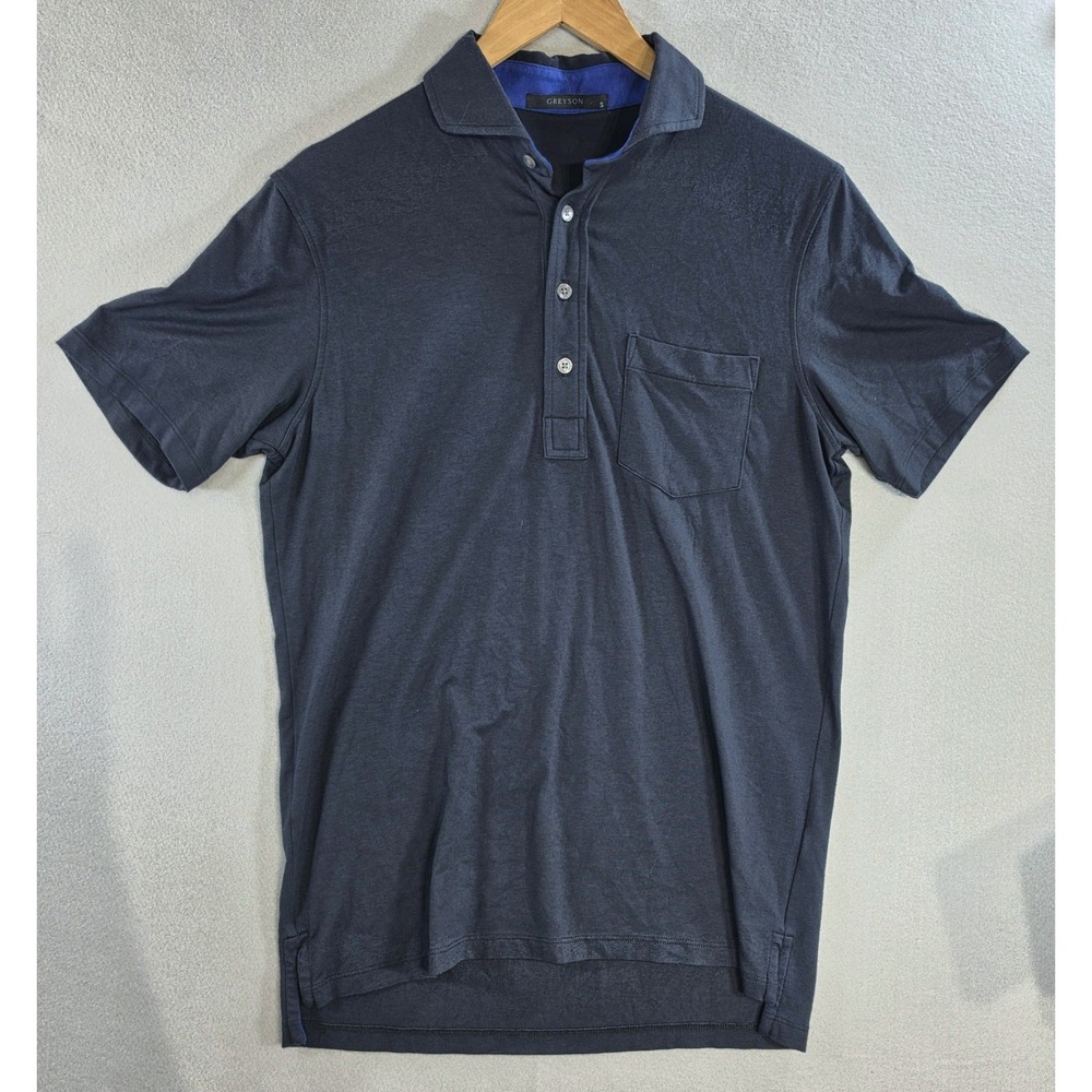 Greyson Quiet Luxury Golf Performance Polo Shirt S Navy Blue Sporty Preppy Tech